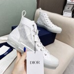 B23 High-Top Sneaker Transparent Canvas with White Raised Dior Oblique Motif