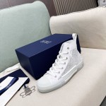 B23 High-Top Sneaker Transparent Canvas with White Raised Dior Oblique Motif