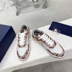 Dior B27 Low Top Sneaker Coffee and White smooth calfskin