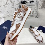 Dior B27 Low Top Sneaker Coffee and White smooth calfskin