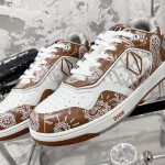 Dior B27 Low Top Sneaker Coffee and White smooth calfskin