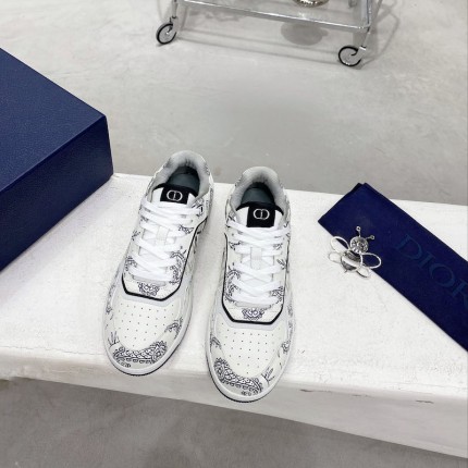 Dior B27 Low Top Sneaker Navy and White smooth calfskin