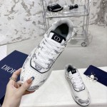 Dior B27 Low Top Sneaker Navy and White smooth calfskin