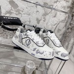 Dior B27 Low Top Sneaker Navy and White smooth calfskin