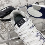 Dior B27 Low Top Sneaker Navy and White smooth calfskin