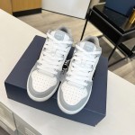 Dior B57 Mid-Top Sneaker Gray and White Smooth Calfskin