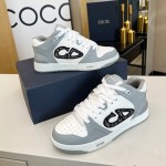 Dior B57 Mid-Top Sneaker Gray and White Smooth Calfskin