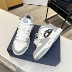 Dior B57 Mid-Top Sneaker Gray and White Smooth Calfskin