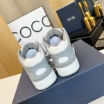 Dior B57 Mid-Top Sneaker Gray and White Smooth Calfskin