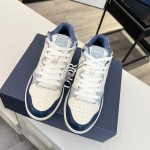 Dior B57 Mid-Top Sneaker Navy Blue and Cream Smooth Calfskin and Beige Suede