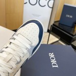 Dior B57 Mid-Top Sneaker Navy Blue and Cream Smooth Calfskin and Beige Suede