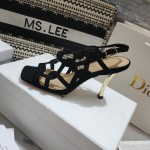 Dior D-FAME HEELED SANDAL Black Suede Calfskin