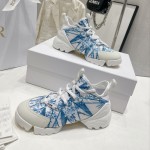 Dior D-Connect Sneaker Blue Multicolor Technical Fabric with Rêve d'Infini Print