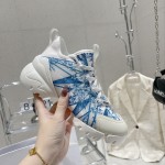 Dior D-Connect Sneaker Blue Multicolor Technical Fabric with Rêve d'Infini Print