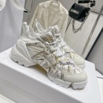 Dior D-Connect Sneaker White and Gold Tone Multicolor Technical Fabric with Rêve d'Infini Print