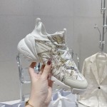 Dior D-Connect Sneaker White and Gold Tone Multicolor Technical Fabric with Rêve d'Infini Print