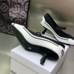 Dior D-Motion Pump Black Technical Fabric and White Rubber