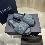 Dior Aqua Sandal Blue Quilted Denim