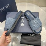 Dior Aqua Sandal Blue Quilted Denim