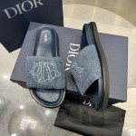 Dior Aqua Sandal Blue Quilted Denim