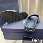 Dior Aqua Sandal Blue Quilted Denim