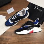 Dior B22 Sneaker in black technical knit black with blue