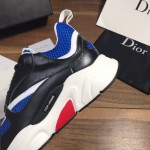 Dior B22 Sneaker in black technical knit black with blue