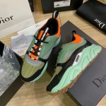 Dior B22 Sneaker in black technical knit black with green