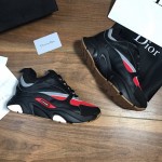 Dior B22 Sneaker in black technical knit black with red