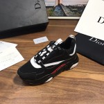 Dior B22 Sneaker in black technical knit and black and white calfskin