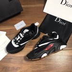 Dior B22 Sneaker in black technical knit and black and white calfskin