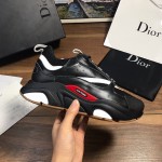 Dior B22 Sneaker in black technical knit and black and white calfskin