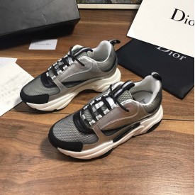 Dior B22 Sneaker in white technical knit and white with silver 