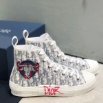 Dior B23 High Top Logo Oblique Bull Sneaker