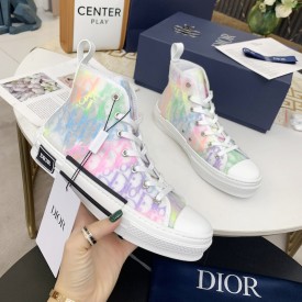 Dior B23 High Top Sneaker Rainbow Dior Oblique Canvas