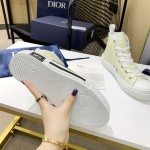 Dior B23 High Top Sneaker White and Yellow Dior Oblique Canvas