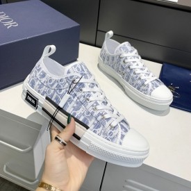 Dior B23 Low Top Sneaker Blue Dior Oblique Kasuri jacquard