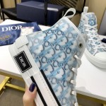 Dior High Top Sneaker Blue Dior Oblique Pixel Canvas