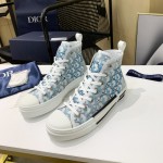 Dior High Top Sneaker Blue Dior Oblique Pixel Canvas