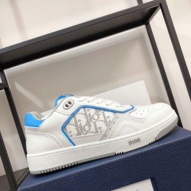 Dior B27 Low Top Dior Oblique Sneaker White/ Sky Blue