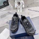 Dior B31 Runner Sneaker Black Technical Mesh and Anthracite Gray Rubber with Warped Cannage Motif