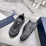 Dior B31 Runner Sneaker Black Technical Mesh and Anthracite Gray Rubber with Warped Cannage Motif