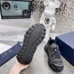 Dior B31 Runner Sneaker Black Technical Mesh and Anthracite Gray Rubber with Warped Cannage Motif