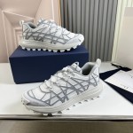 Dior B31 Runner Sneaker White Technical Mesh and Gray Rubber with Warped Cannage Motif