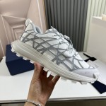 Dior B31 Runner Sneaker White Technical Mesh and Gray Rubber with Warped Cannage Motif