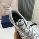 Dior B31 Runner Sneaker White Technical Mesh and Gray Rubber with Warped Cannage Motif