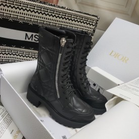 Dior D-Leader Ankle Boot Black Quilted Cannage Calfskin