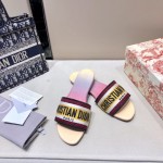 Dior Slide Multicolor Embroidered Cotton Rainbow