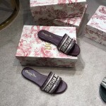 Dior Dway Slide Embroidered Cotton Purple