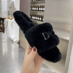 Dior Fur Women Slides Black